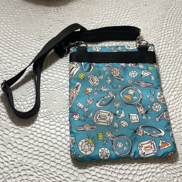 Lesportsac Crossbody Bag with Diamond Ring Jewel Gem Bling Print 2009 - Picture 4 of 5